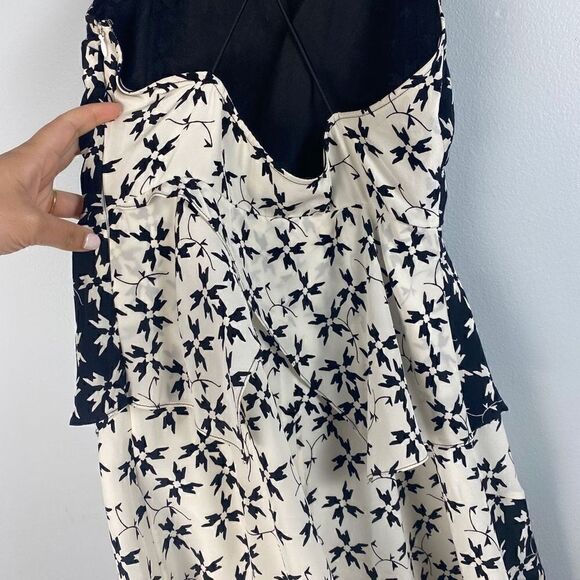 Tanya Taylor Asymmetrical Floral 100% Silk Midi Dress - Picture 9 of 13